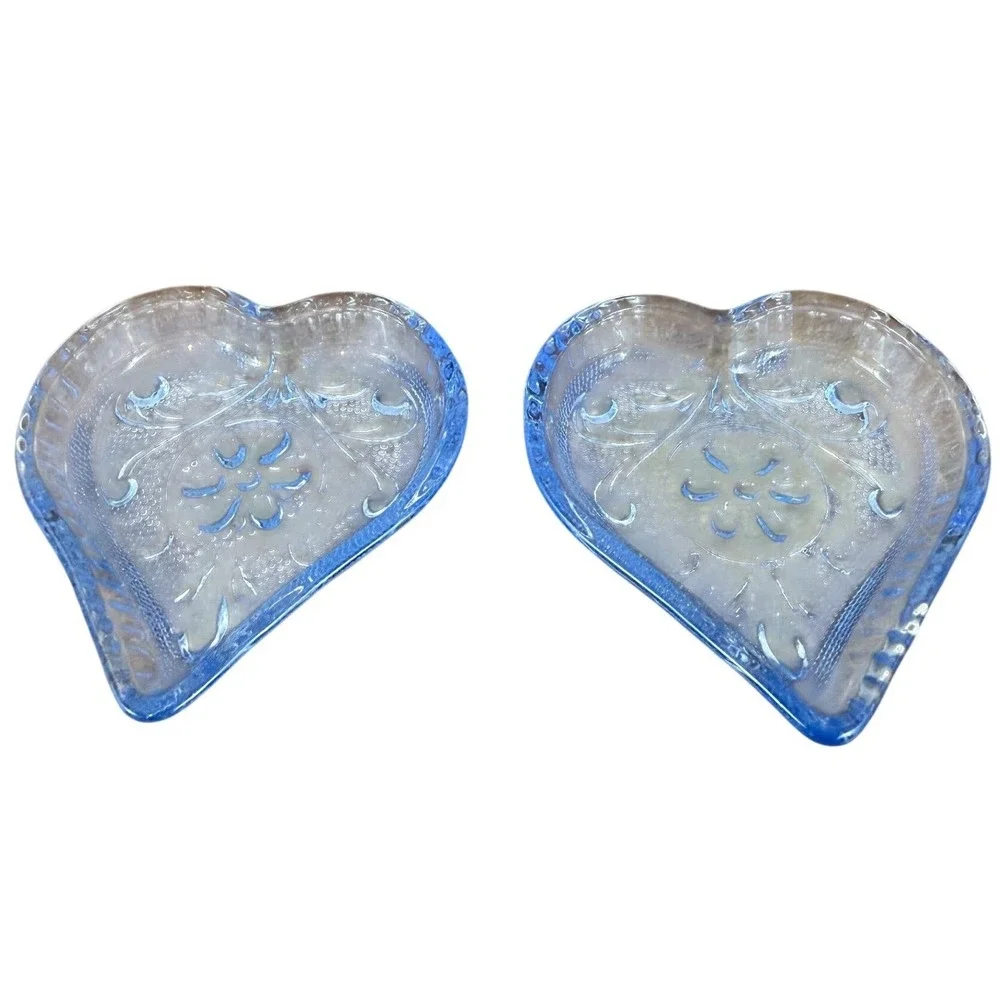 Indiana Glass Tiara Sandwich PAIR (2) Blue Glass 3